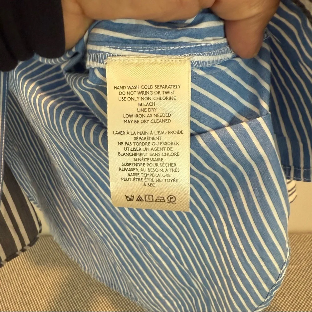 Pilcro Reworked Mixed Stripe Buttondown Shirt size L - Picture 7 of 12